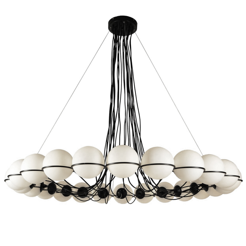 Люстра Gino Sarfatti Model 2109 24 Lamp Черный Прозрачный белый Люстра Gino Sarfatti Model 2109 24 Lamp Черный Прозрачный белый в Кирове | Loft Concept