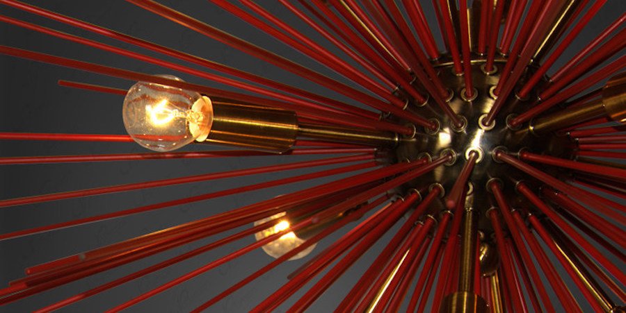 Люстра ASTRA Chandelier Sputnik Red and Brass Люстра ASTRA Chandelier Sputnik Red and Brass - Loft-Concept в Кирове