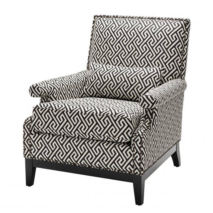 Кресло Eichholtz Chair Goldoni Black Черно-белый Черный Кресло Eichholtz Chair Goldoni Black Черно-белый Черный в Кирове | Loft Concept