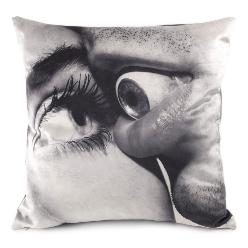 Подушка Seletti Cushion Eye Mouth Design Toiletpaper Серый Подушка Seletti Cushion Eye Mouth Design Toiletpaper Серый в Кирове | Loft Concept