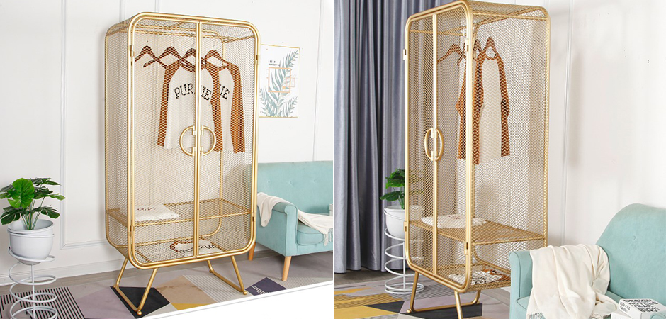Шкаф Rhombic Grid Wardrobe Gold Шкаф Rhombic Grid Wardrobe Gold - Loft-Concept в Кирове