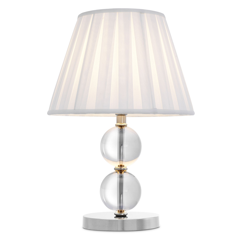 Настольная лампа Eichholtz Table Lamp Lombard Прозрачный Белый Никель Настольная лампа Eichholtz Table Lamp Lombard Прозрачный Белый Никель в Кирове | Loft Concept