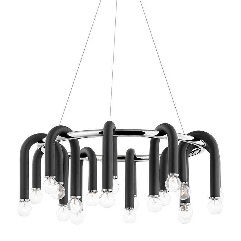 Люстра Paulson floppy chandelier round chrome Черный Хром Люстра Paulson floppy chandelier round chrome Черный Хром в Кирове | Loft Concept