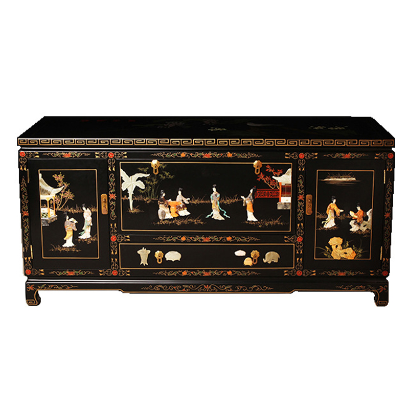 Черный Комод в Китайском стиле с каменным Барельефом Walk in the Garden Chinese Chest of Drawers Черный Мульти Черный Комод в Китайском стиле с каменным Барельефом Walk in the Garden Chinese Chest of Drawers Черный Мульти в Кирове | Loft Concept