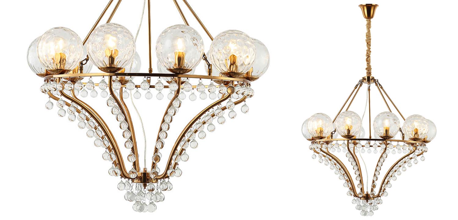 Люстра Melaine Chandelier gold - фото