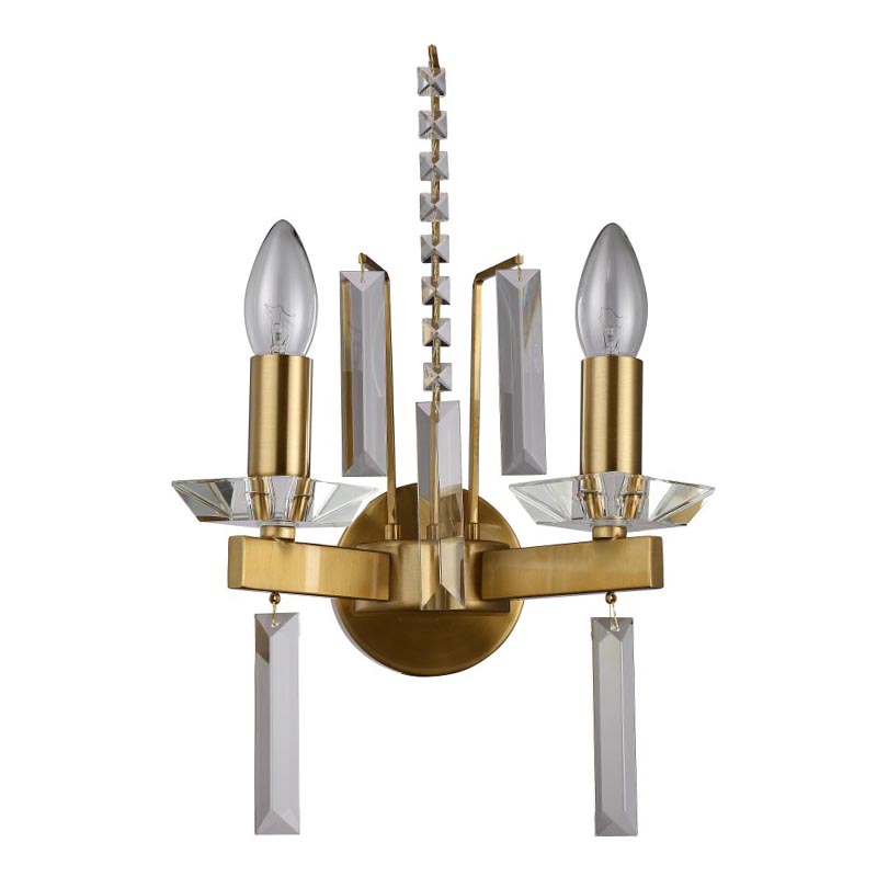 Бра Vivien Crystal Brass Wall Lamp Латунь Серый Бра Vivien Crystal Brass Wall Lamp Латунь Серый в Кирове | Loft Concept