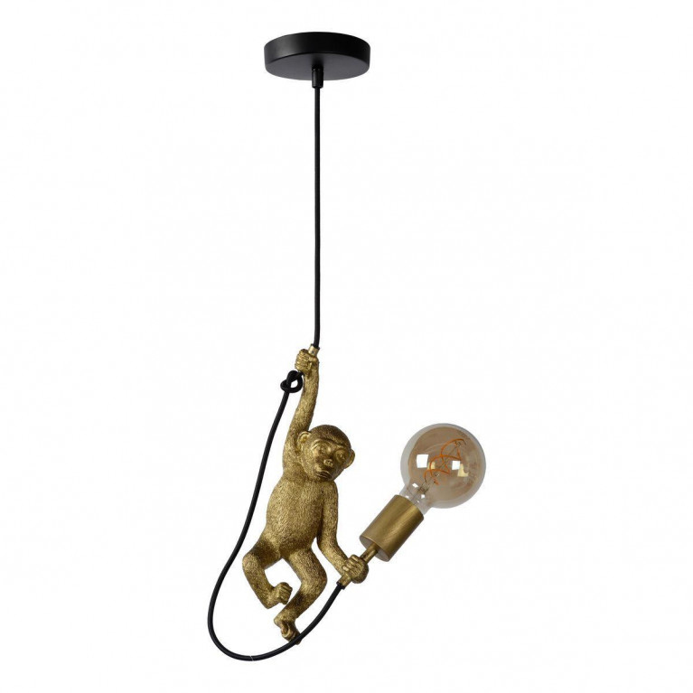 Подвесной светильник Monkey holding a light bulb Черный Золотой Подвесной светильник Monkey holding a light bulb Черный Золотой в Кирове | Loft Concept
