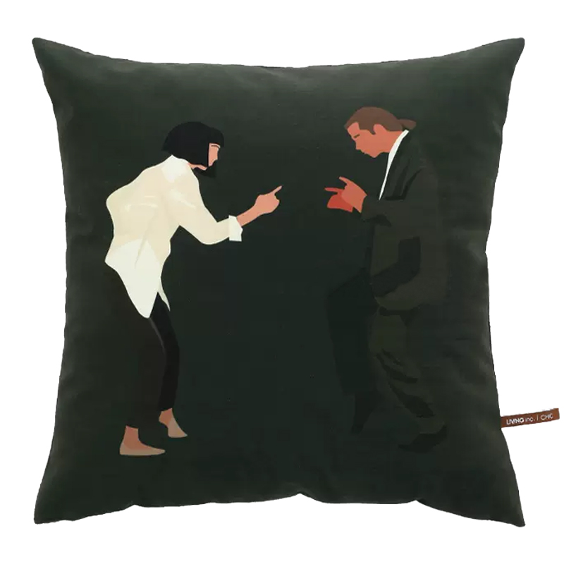 Декоративная подушка Pulp Fiction Dance Cushion Зеленый Бежевый Черный Декоративная подушка Pulp Fiction Dance Cushion Зеленый Бежевый Черный в Кирове | Loft Concept