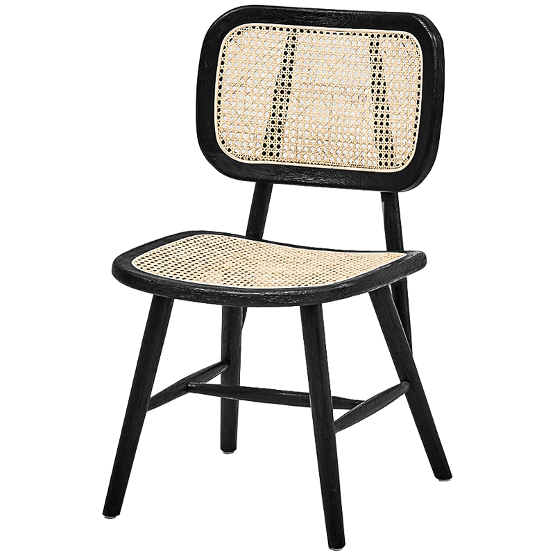 Стул Stiana Rattan Stool Черный Бежевый в Кирове | Loft Concept 