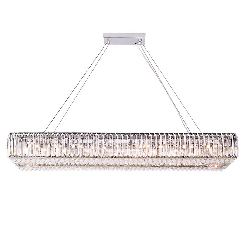 Люстра Darleen Crystal Nickel Rectangular Chandelier Никель Прозрачный (Transparent) Люстра Darleen Crystal Nickel Rectangular Chandelier Никель Прозрачный (Transparent) в Кирове | Loft Concept
