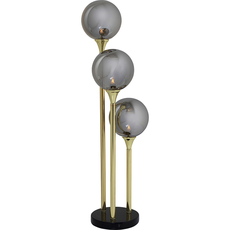 Настольная лампа Three Gray Transparent Balls Золотой Серый Настольная лампа Three Gray Transparent Balls Золотой Серый в Кирове | Loft Concept