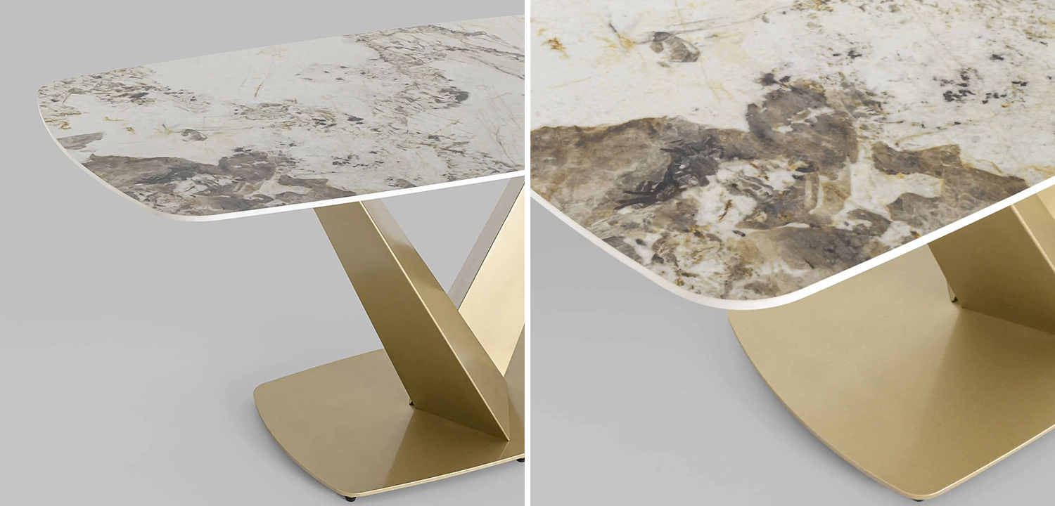 Стол обеденный Cascales столешница бежевый мрамор - фото №1