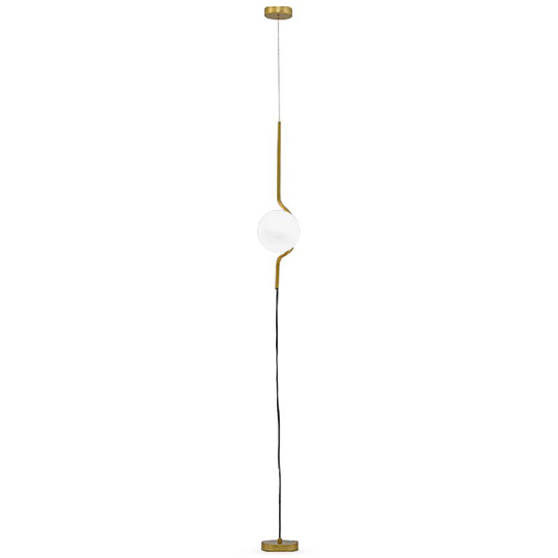 Торшер Joel Floor Lamp Белое матовое стекло Латунь Торшер Joel Floor Lamp Белое матовое стекло Латунь в Кирове | Loft Concept