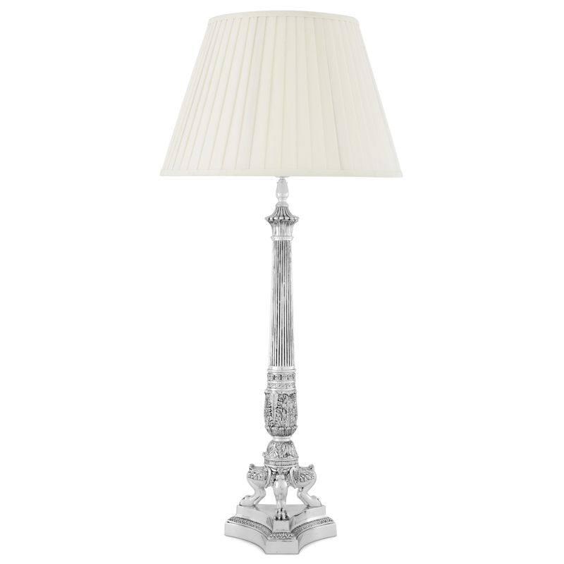 Настольная лампа Eichholtz Table Lamp Marchand Серебряный Белый Настольная лампа Eichholtz Table Lamp Marchand Серебряный Белый в Кирове | Loft Concept