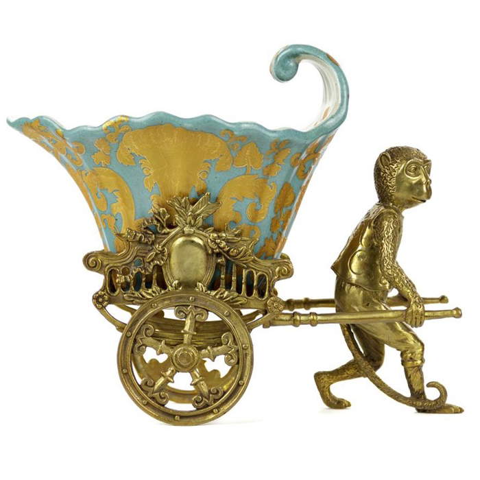 Чаша Monkey and Pale Blue Cart Голубой пастельный Бронза Чаша Monkey and Pale Blue Cart Голубой пастельный Бронза в Кирове | Loft Concept