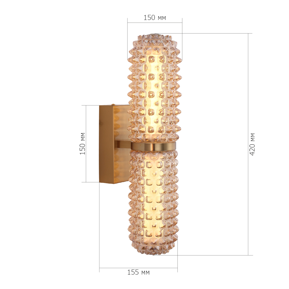 Бра с факутрным стеклянным плафоном Шампань Sonora в Кирове