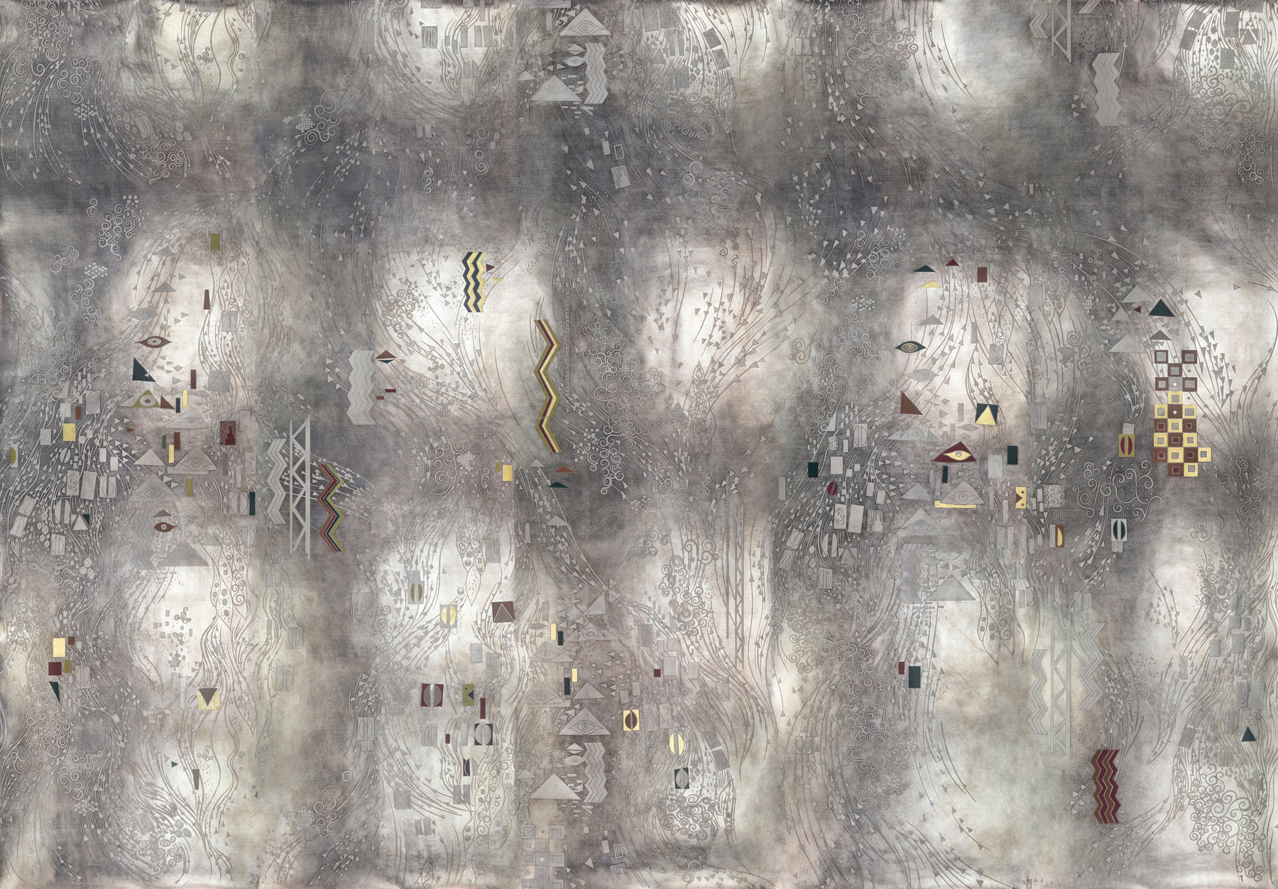 Обои ручная роспись Klimt Polished Silver bas relief gilded paper Обои ручная роспись Klimt Polished Silver bas relief gilded paper - постер Loft-Concept в Кирове