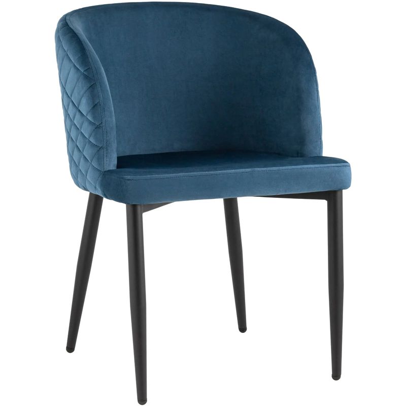Стул Oscar Chair Синий Велюр Синий Черный Стул Oscar Chair Синий Велюр Синий Черный в Кирове | Loft Concept