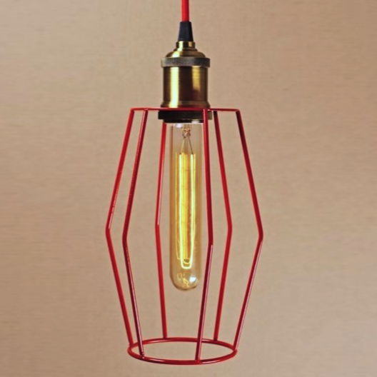 Подвесной светильник Wire Cage Pendant Spauk Red Красный Подвесной светильник Wire Cage Pendant Spauk Red Красный в Кирове | Loft Concept