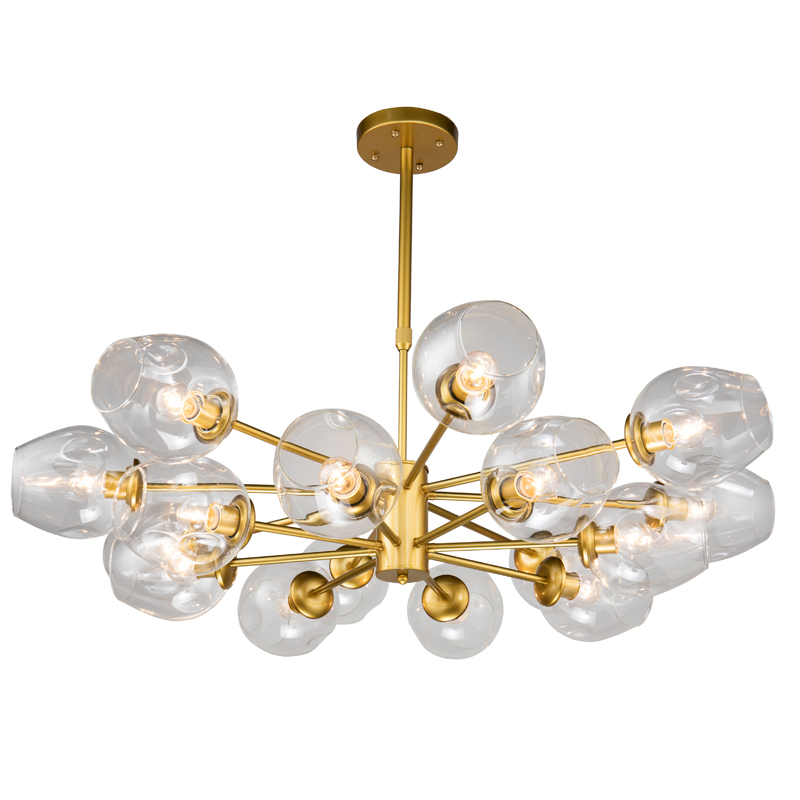 Люстра Branching Bubble Chandelier gold 16 Глянцевое золото Прозрачный Люстра Branching Bubble Chandelier gold 16 Глянцевое золото Прозрачный в Кирове | Loft Concept