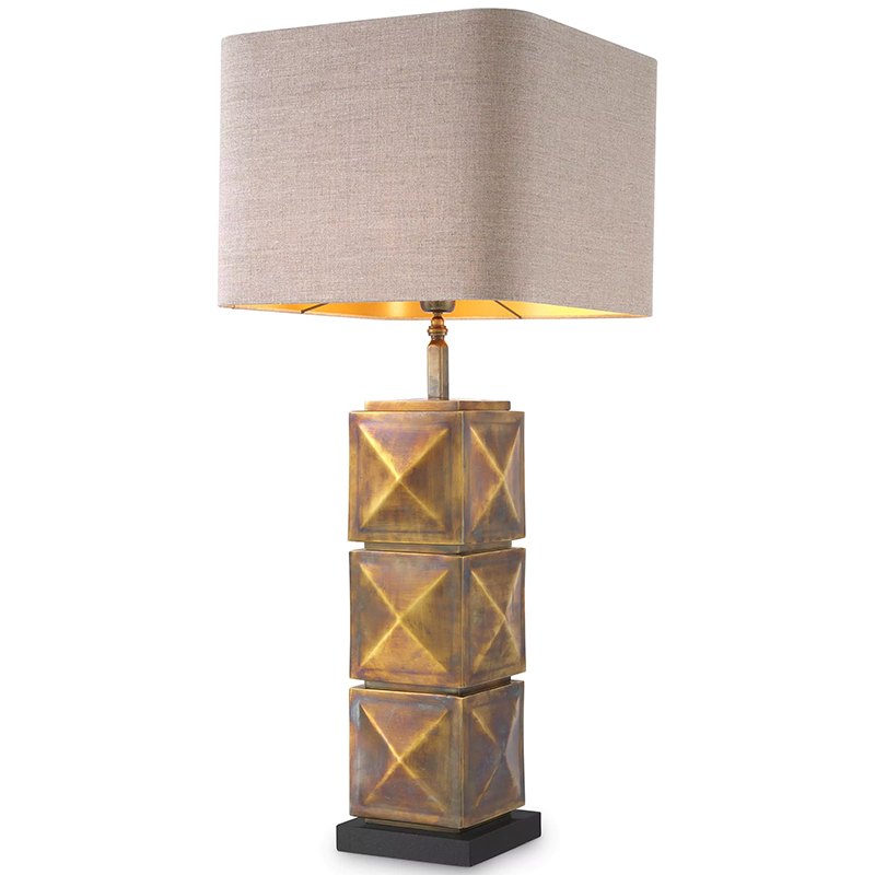 Настольная лампа Eichholtz Table Lamp Carlo Brass Бежево-серый Винтажная латунь Настольная лампа Eichholtz Table Lamp Carlo Brass Бежево-серый Винтажная латунь в Кирове | Loft Concept