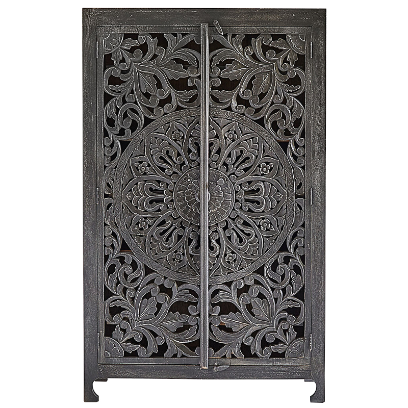 Шкаф Indian Antique White Furniture Cupboard Mistry серый Серый Шкаф Indian Antique White Furniture Cupboard Mistry серый Серый в Кирове | Loft Concept