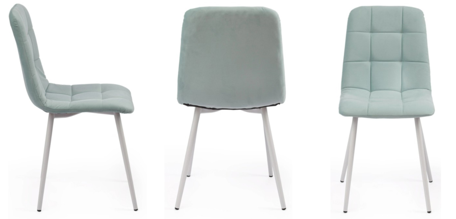 Стул Nancy Velour Light Blue Chair - фото