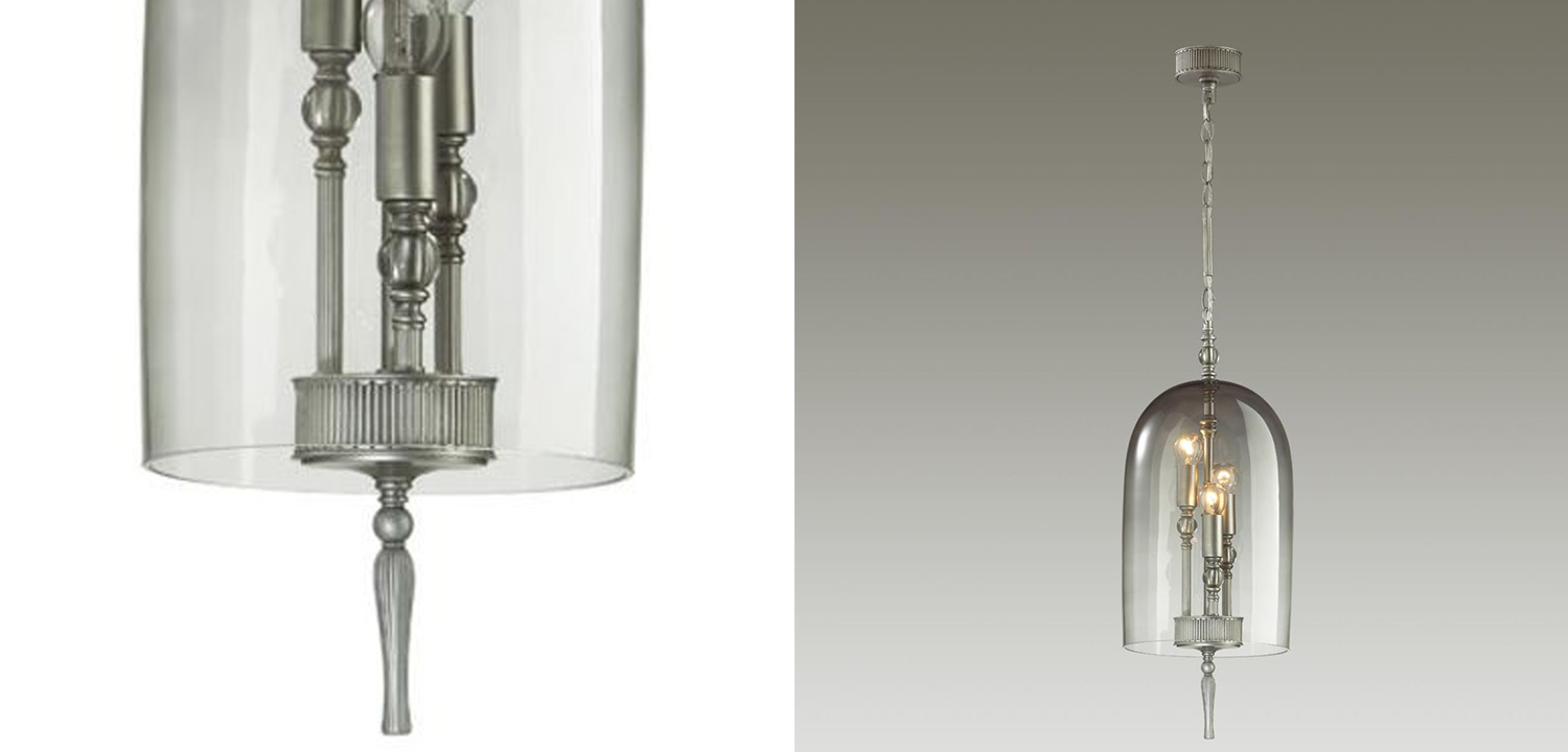 Подвесной светильник Glass Dome Chrome 24 - фото