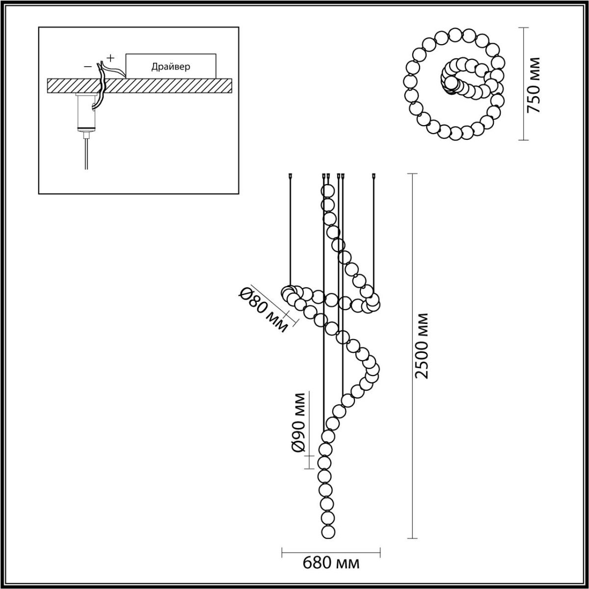 Большая светодиодная люстра Crystal Globule Spiral Золото Большая светодиодная люстра Crystal Globule Spiral Золото в Кирове