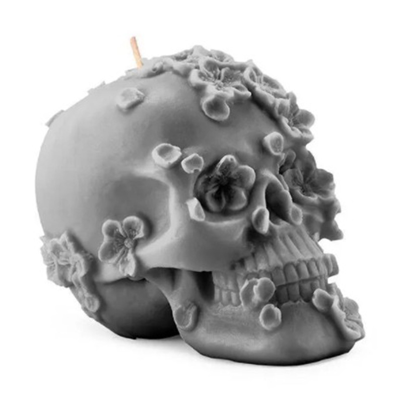 Свеча Gray Flowers Skull Серый Свеча Gray Flowers Skull Серый в Кирове | Loft Concept