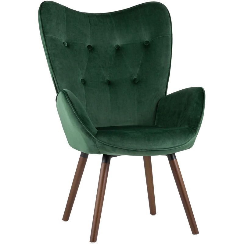 Полукресло Зеленый Велюр Grandee Chair Зеленый Коричневый в Кирове | Loft Concept 