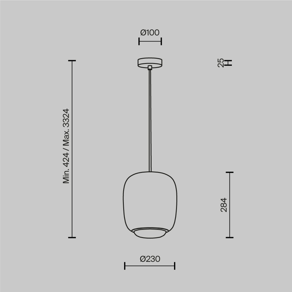 Подвесной светильник Brio Серый 3000К 12Вт в Кирове