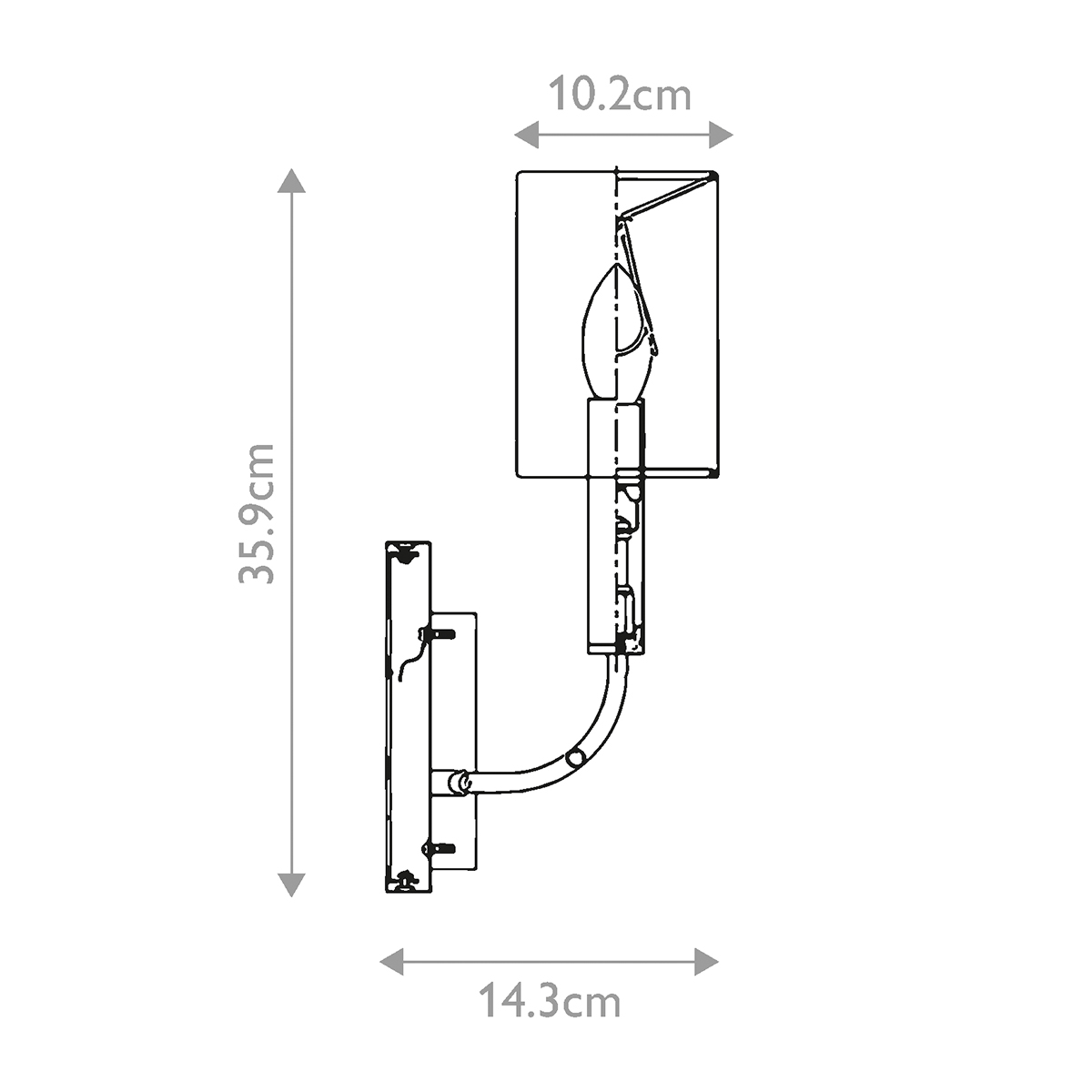 Бра с прямоугольным основанием цвета хром и белым цилиндрическим льняным абажуром Feiss в Кирове