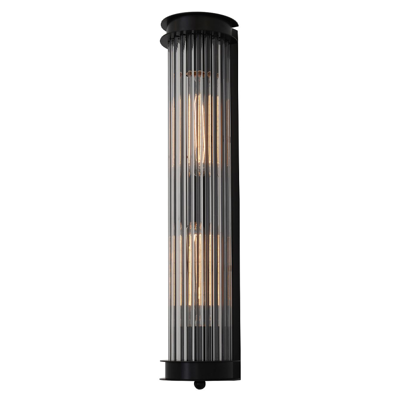 Бра с рифленым плафоном Glass Tube Black Черный Прозрачный Бра с рифленым плафоном Glass Tube Black Черный Прозрачный в Кирове | Loft Concept
