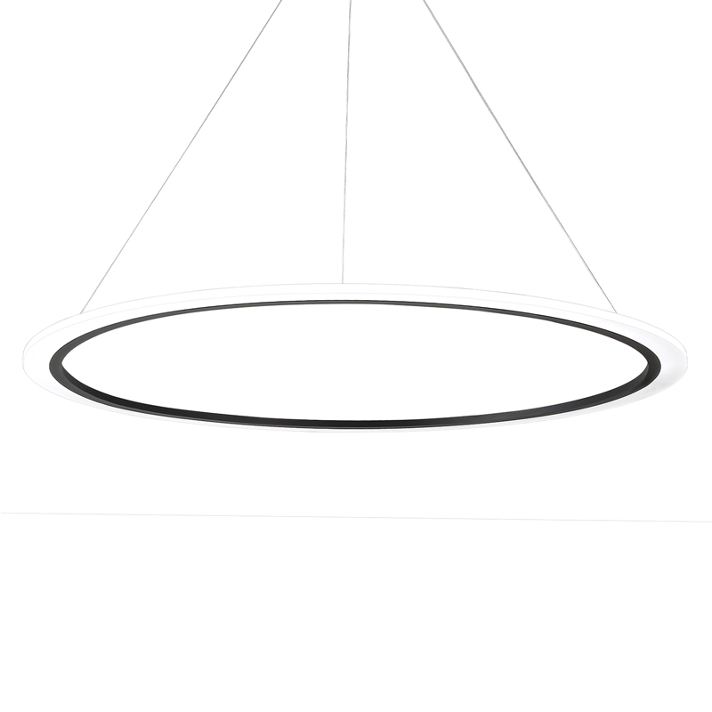 Люстра подвесная светодиодная кольцевая черного цвета Ring Horizontal Черный Белый Люстра подвесная светодиодная кольцевая черного цвета Ring Horizontal Черный Белый в Кирове | Loft Concept
