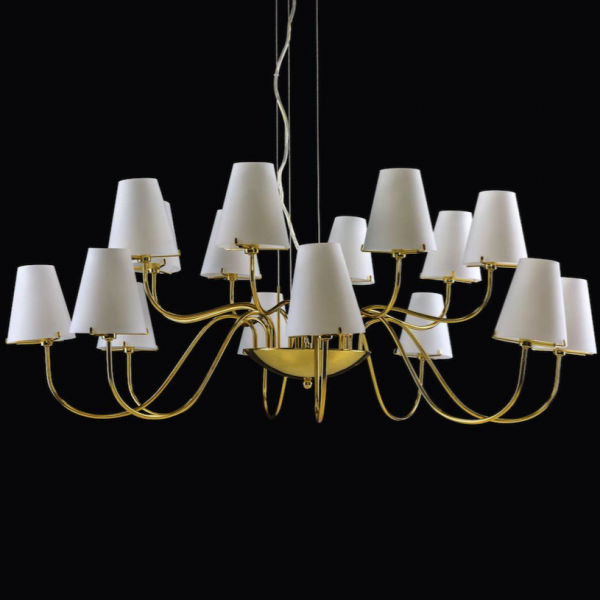 Люстра Imperial Chandelier 16 Глянцевое золото Белый Люстра Imperial Chandelier 16 Глянцевое золото Белый в Кирове | Loft Concept
