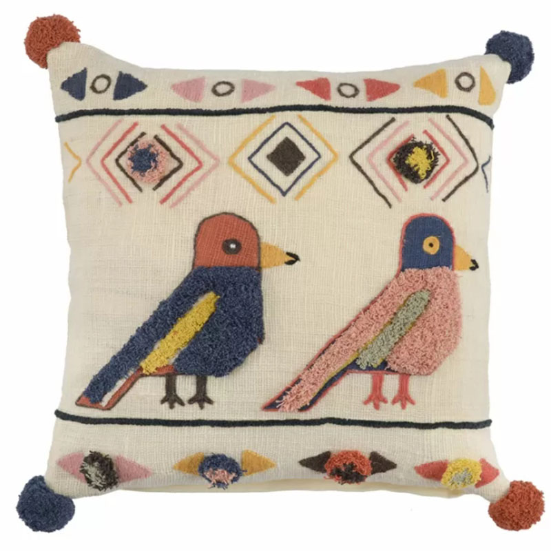 Чехол на подушку Ethnic mix Birds Мульти Чехол на подушку Ethnic mix Birds Мульти в Кирове | Loft Concept