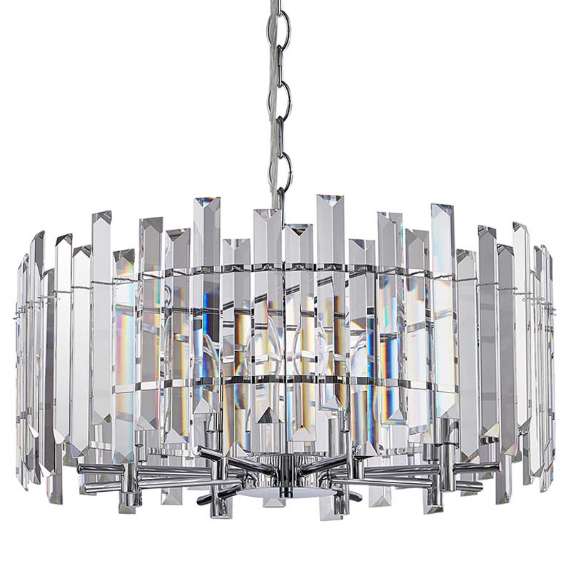 Люстра Langley Chandelier chrome 60 Хром Прозрачный Люстра Langley Chandelier chrome 60 Хром Прозрачный в Кирове | Loft Concept