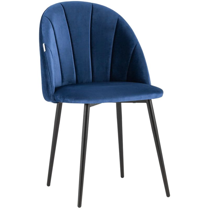 Стул Balsari S Chair Синий Велюр Синий Черный Стул Balsari S Chair Синий Велюр Синий Черный в Кирове | Loft Concept