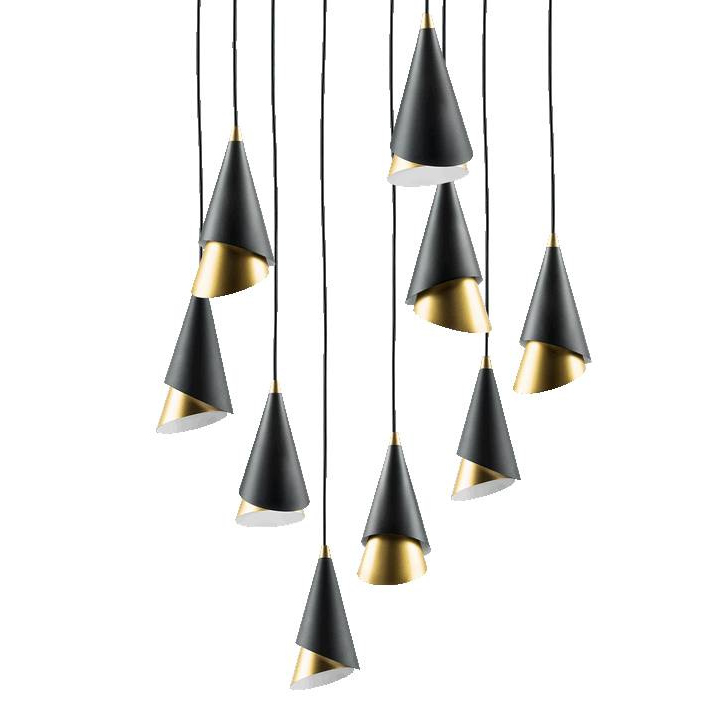 Люстра Lucio Black and Gold 9 Черный Золотой Люстра Lucio Black and Gold 9 Черный Золотой в Кирове | Loft Concept