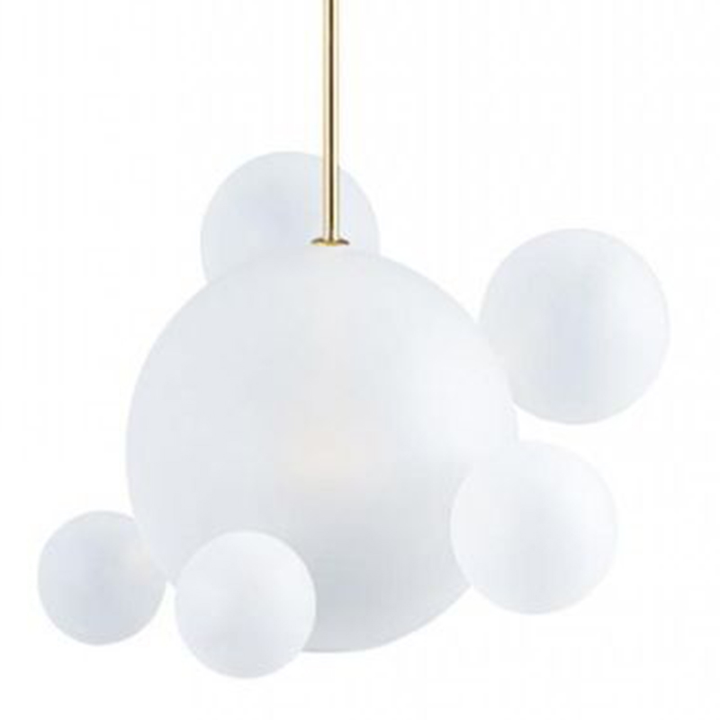 Светильник Giopato & Coombes Bollr Pendant 6 BUBBLE LAMP матовое белое стекло Белый Золотой Светильник Giopato & Coombes Bollr Pendant 6 BUBBLE LAMP матовое белое стекло Белый Золотой в Кирове | Loft Concept