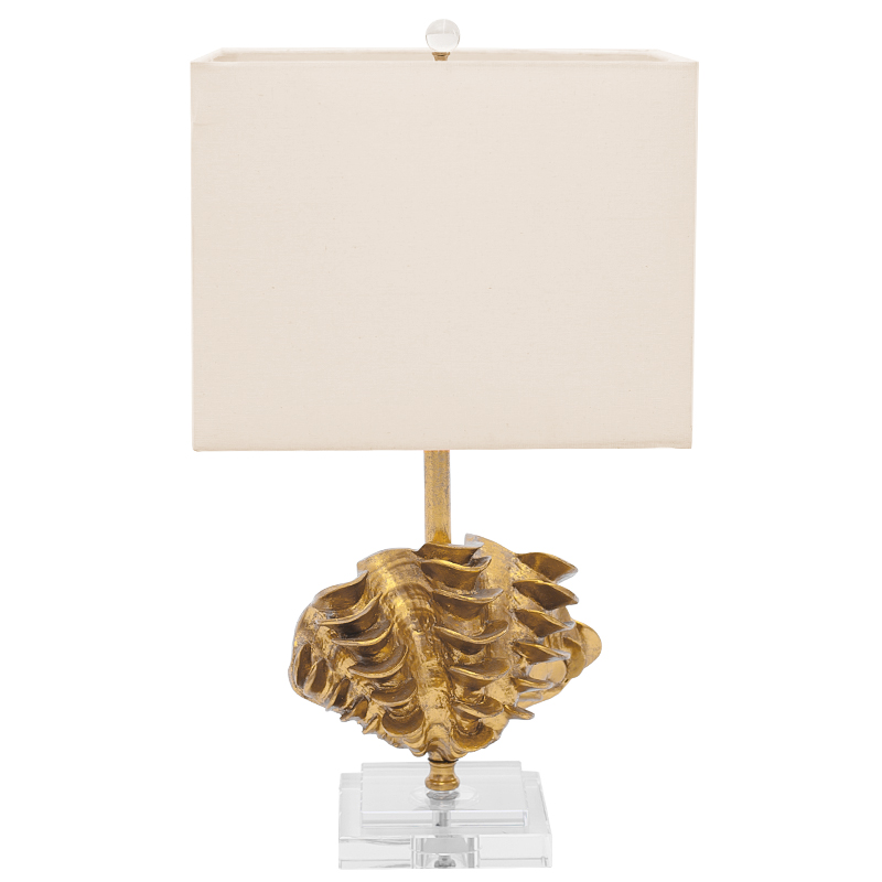 Настольная лампа Golden Shell Table Lamp с абажуром Белый Золотой Прозрачный Бежевый Настольная лампа Golden Shell Table Lamp с абажуром Белый Золотой Прозрачный Бежевый в Кирове | Loft Concept