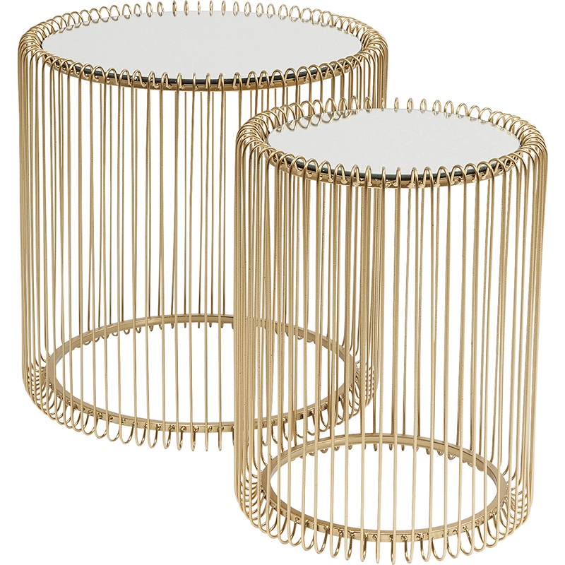 Комплект приставных столов Mirror Surface Brass Tables Латунь Зеркало Комплект приставных столов Mirror Surface Brass Tables Латунь Зеркало в Кирове | Loft Concept