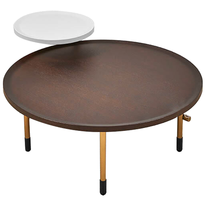 Кофейный стол Alastair Double Round Table Золотой Коричневый Белый Кофейный стол Alastair Double Round Table Золотой Коричневый Белый в Кирове | Loft Concept