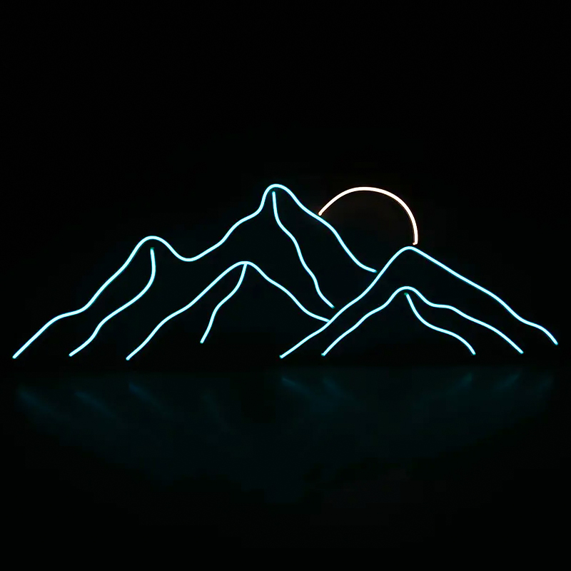 Неоновая настенная лампа Mountains Neon Wall Lamp Прозрачный Бирюзовый Оранжевый Неоновая настенная лампа Mountains Neon Wall Lamp Прозрачный Бирюзовый Оранжевый в Кирове | Loft Concept