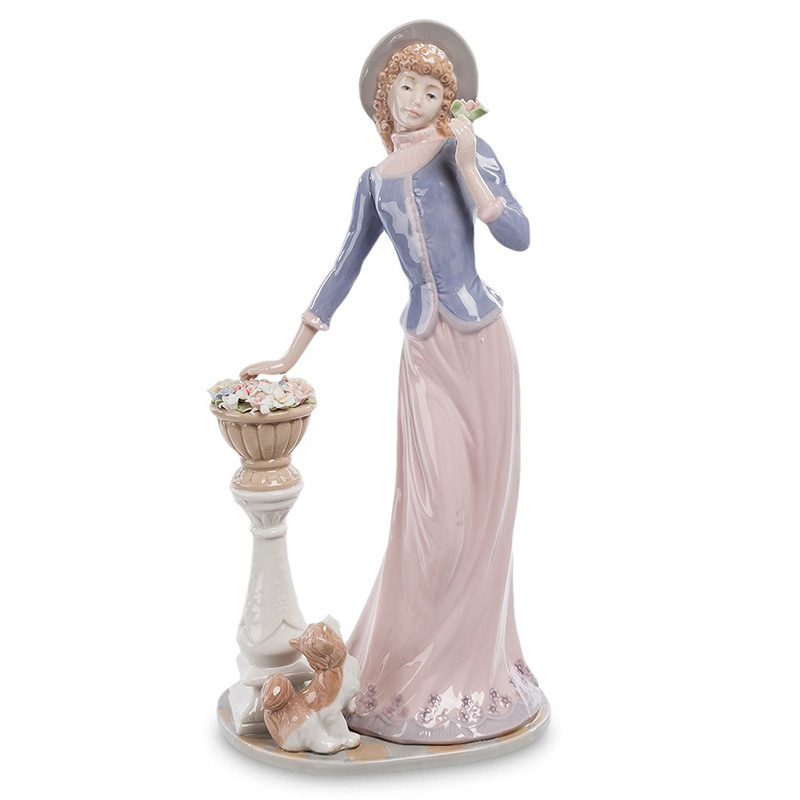 Статуэтка фарфоровая Леди Charming Statuette Белый Розовый Серо-голубой Бежевый в Кирове | Loft Concept 