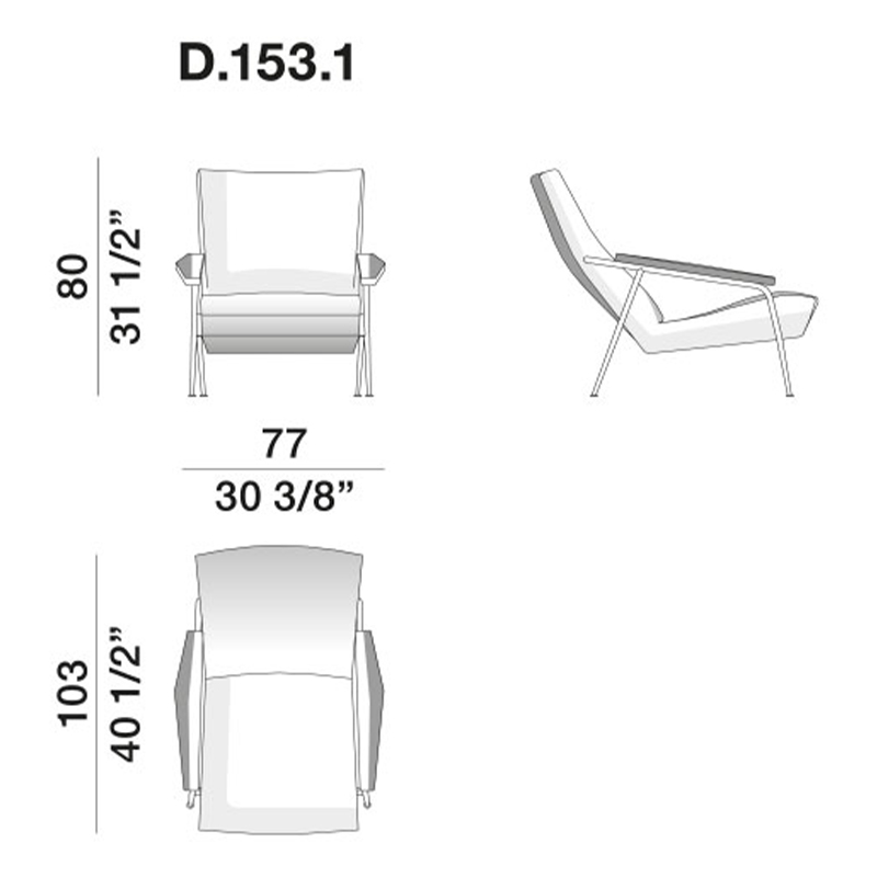 Дизайнерское кресло с подлокотниками Gio Ponti D.153.1 Armchair Дизайнерское кресло с подлокотниками Gio Ponti D.153.1 Armchair в Кирове