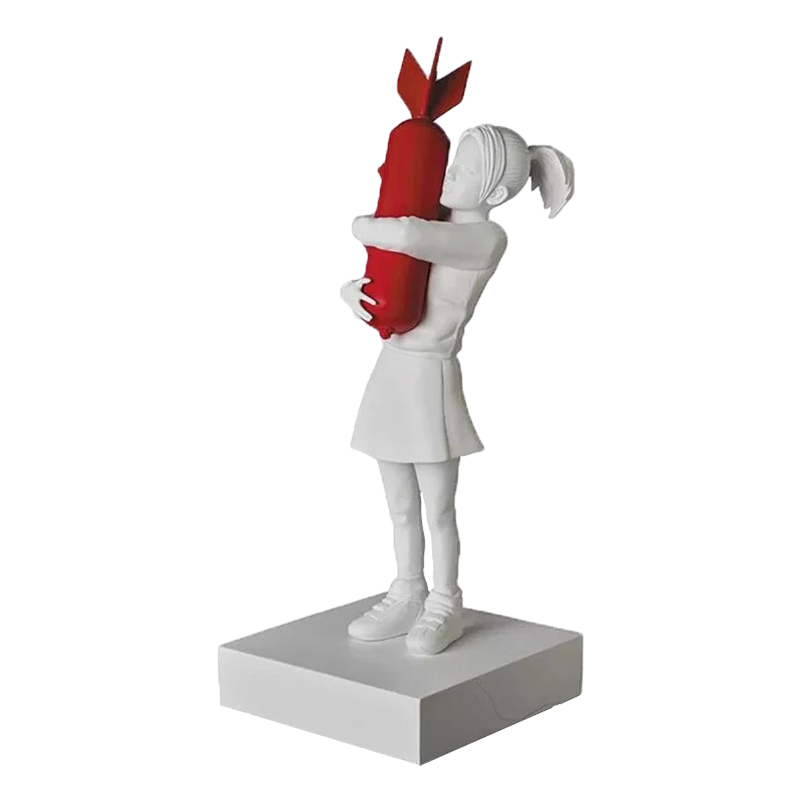 Статуэтка Banksy Bomb Hugger Sculpture Red Белый Красный Статуэтка Banksy Bomb Hugger Sculpture Red Белый Красный в Кирове | Loft Concept