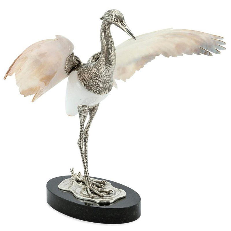 Статуэтка Abhika Heron Shell Wings Белый перламутровый Перламутровый Серебряный Черный Статуэтка Abhika Heron Shell Wings Белый перламутровый Перламутровый Серебряный Черный в Кирове | Loft Concept