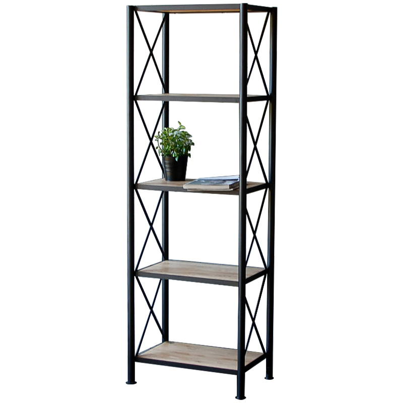 Стеллаж Pheobe Industrial Metal Rust Rack Черный Древесина Стеллаж Pheobe Industrial Metal Rust Rack Черный Древесина в Кирове | Loft Concept